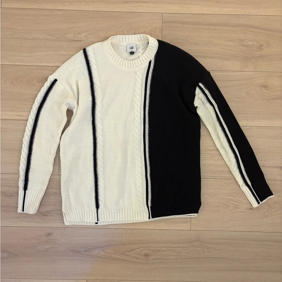 CAbi Sweaters - CAbi Black and Cream Crewneck Sweater